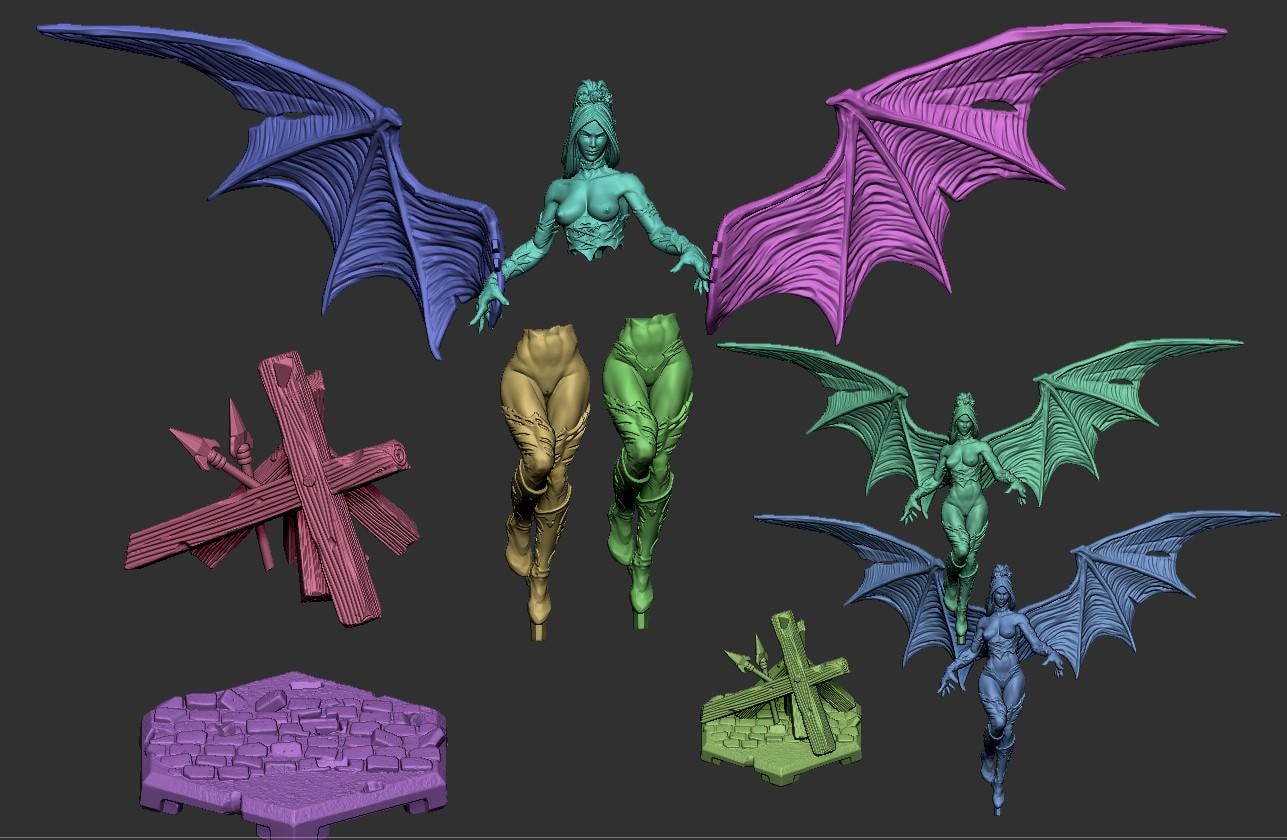 Succubus Miniature - DraGun Studios - 80mm / 155mm