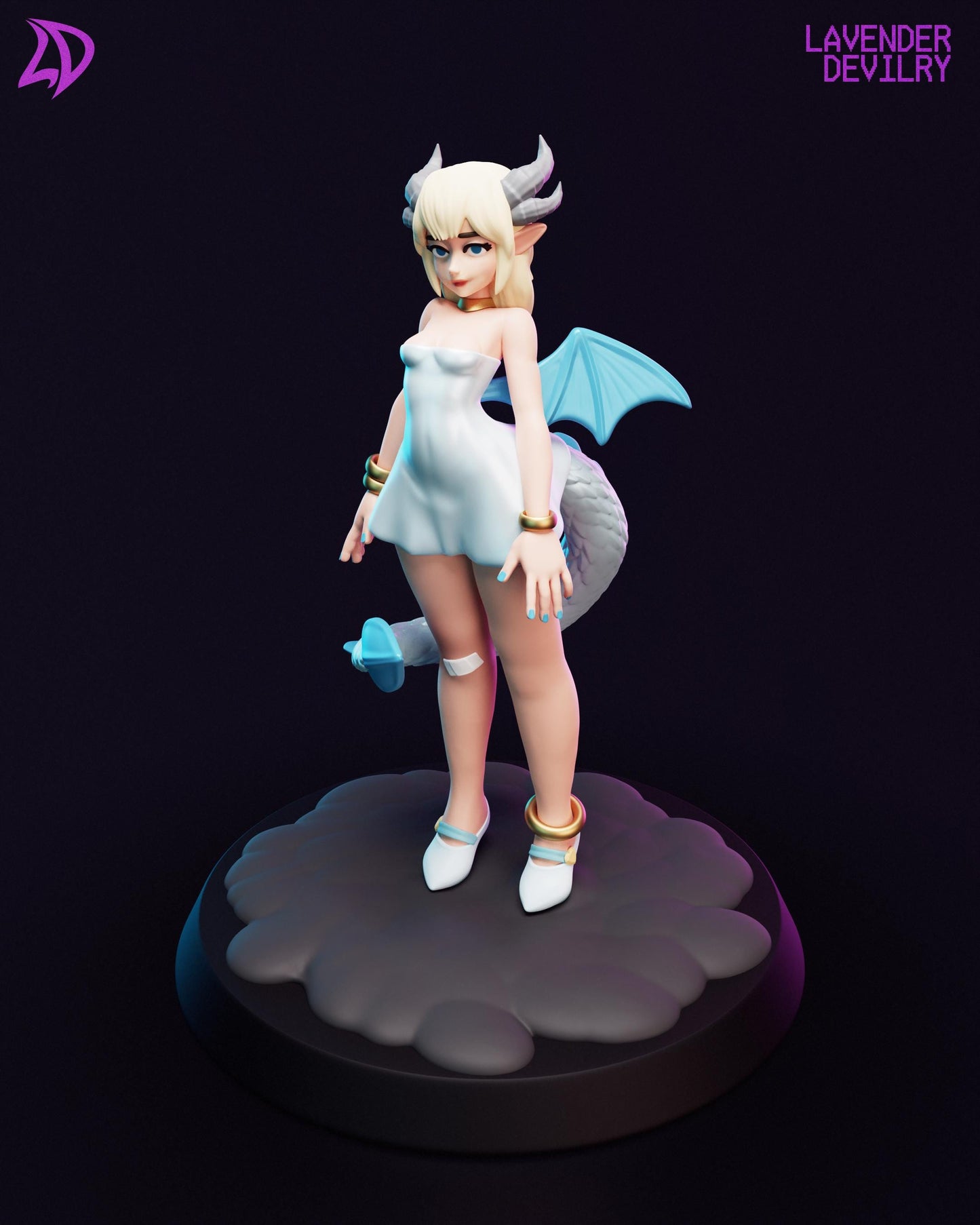 Amara, Dragon of Mercy Miniature - Lavender Devilry - 28mm / 32mm / 36mm / 75mm