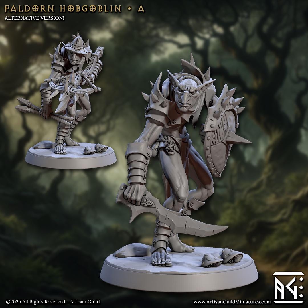 Faldorn Hobgoblin Miniature (6 Variations) - Artisan Guild - 28mm / 32mm / 36mm