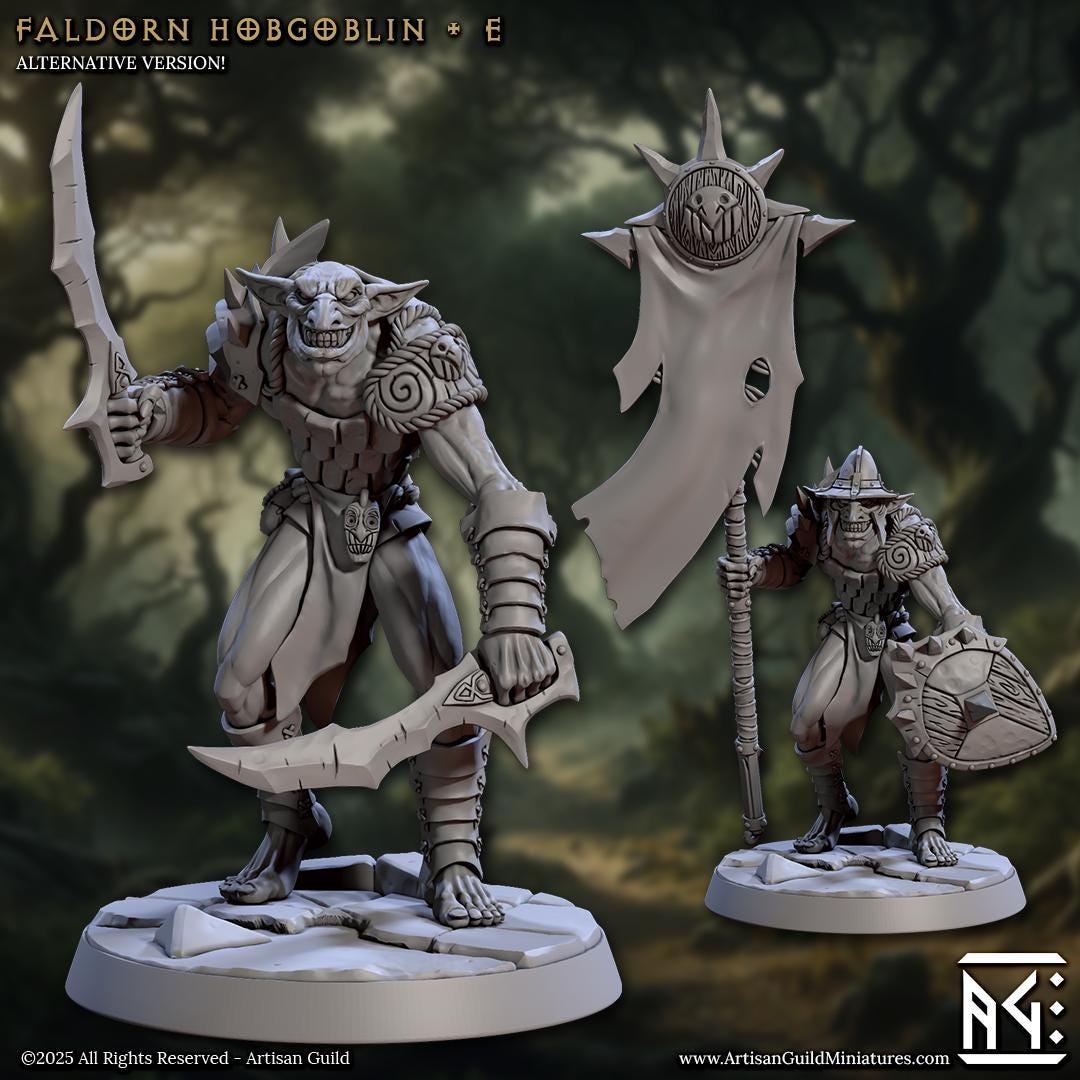 Faldorn Hobgoblin Miniature (6 Variations) - Artisan Guild - 28mm / 32mm / 36mm