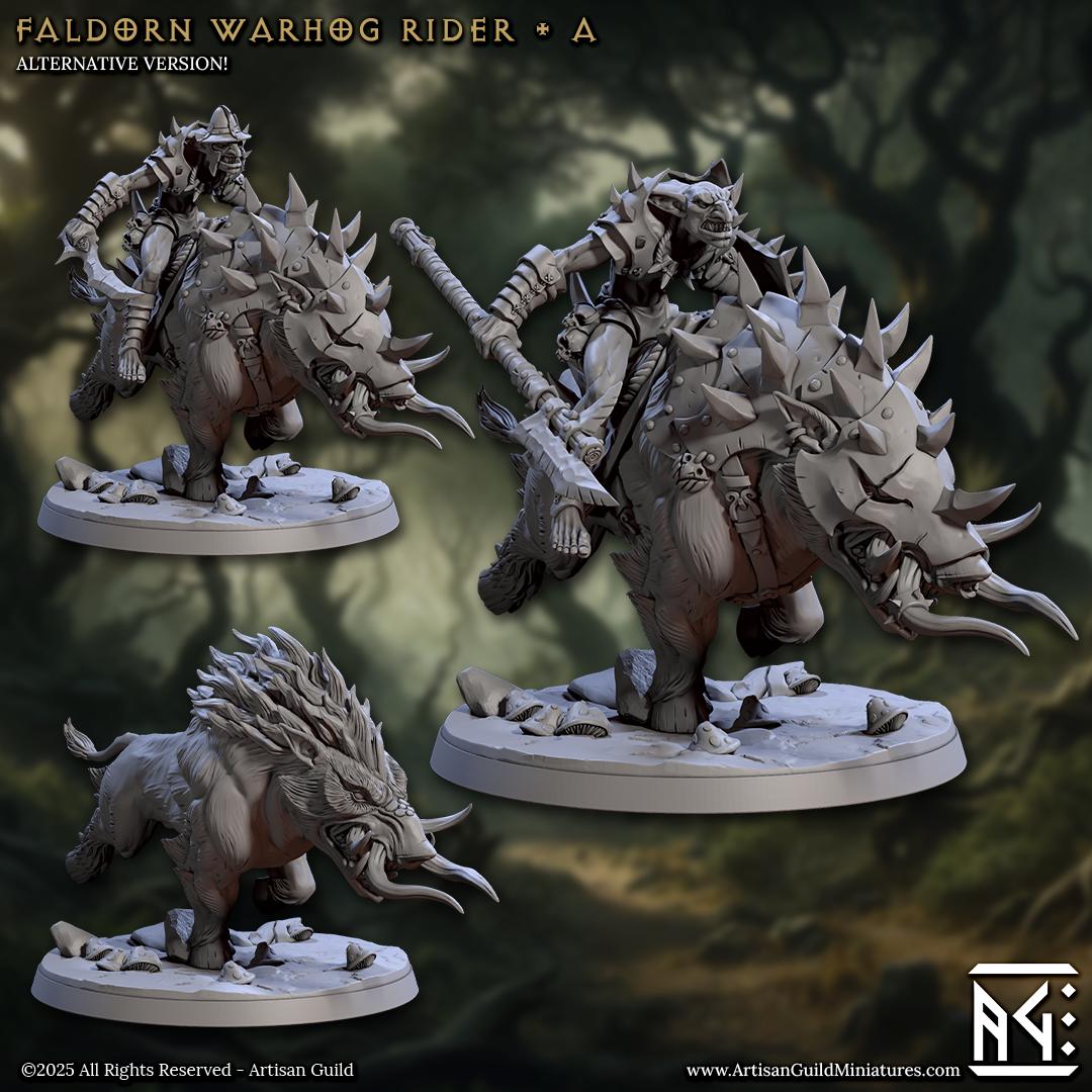 Faldorn Warhog Rider Miniature (4 Variations) - Artisan Guild - 28mm / 32mm / 36mm