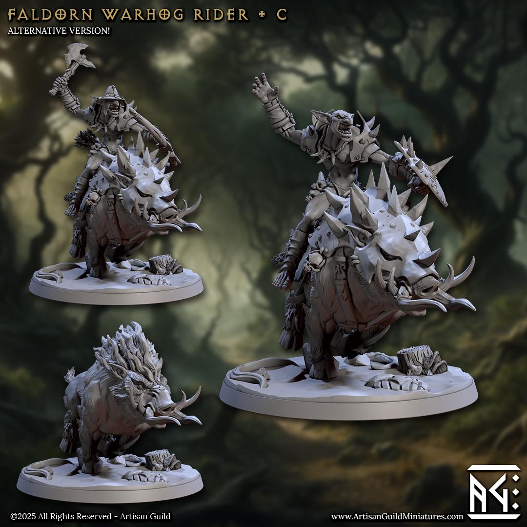 Faldorn Warhog Rider Miniature (4 Variations) - Artisan Guild - 28mm / 32mm / 36mm