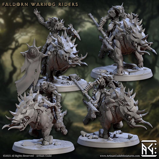 Faldorn Warhog Rider Miniature (4 Variations) - Artisan Guild - 28mm / 32mm / 36mm