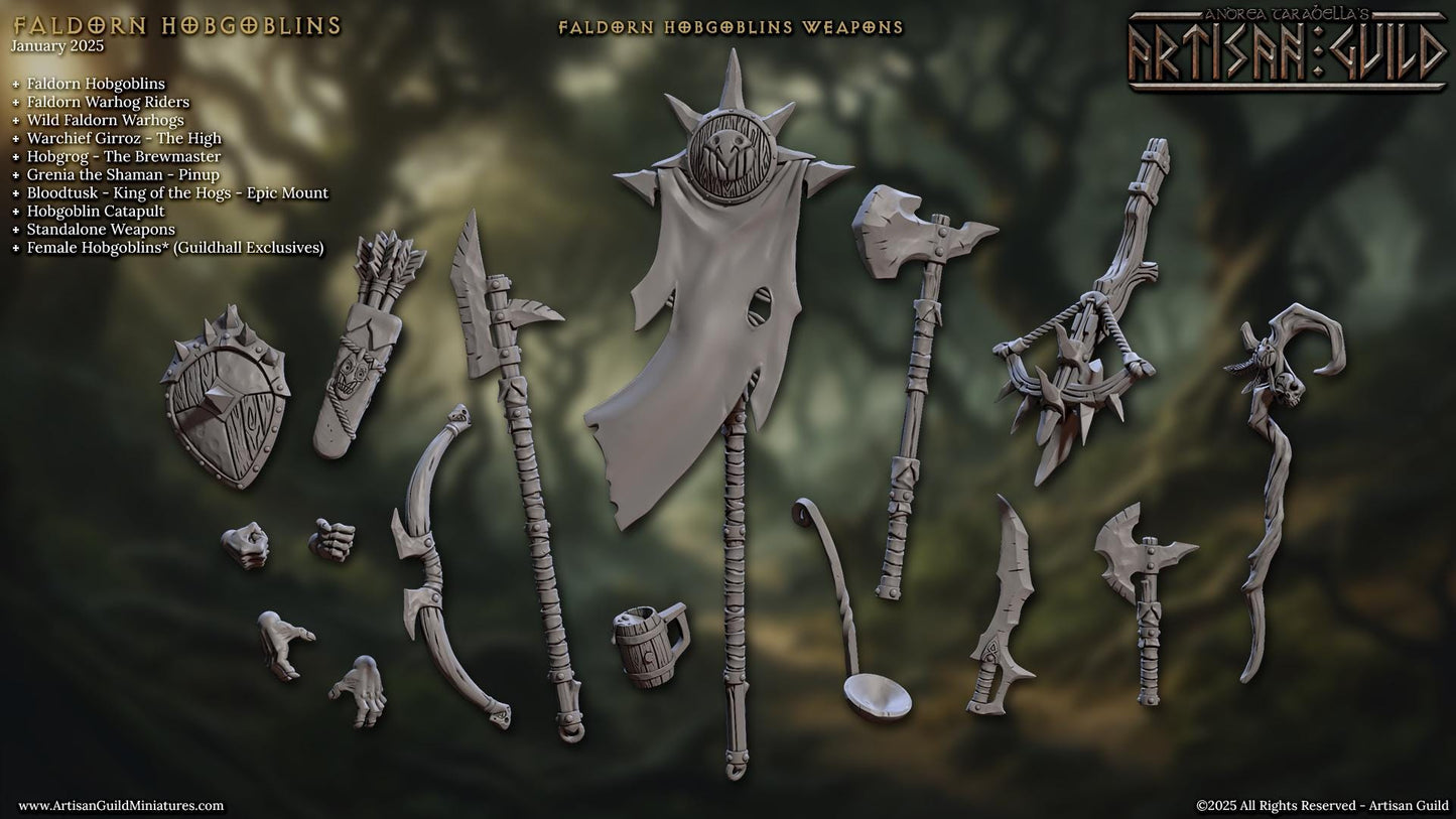 Faldorn Hobgoblin Weapons Set - Artisan Guild - 28mm / 32mm / 36mm