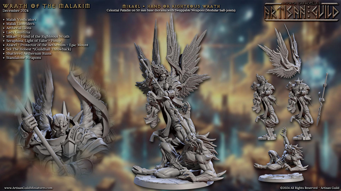 Mikael, Hand of Righteous Wrath Miniature - Artisan Guild - 28mm / 32mm / 36mm