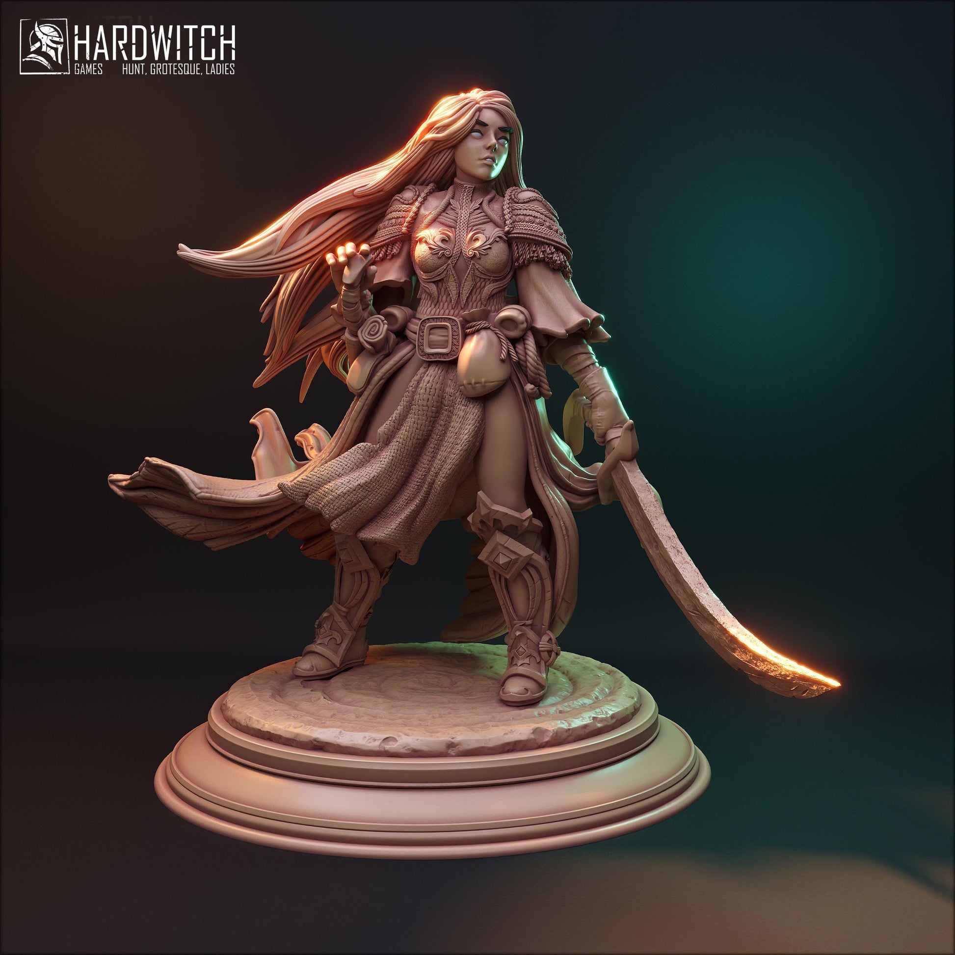 Demetra Stormborn Miniature - HardWitch Games - 28mm / 32mm / 36mm / 75mm