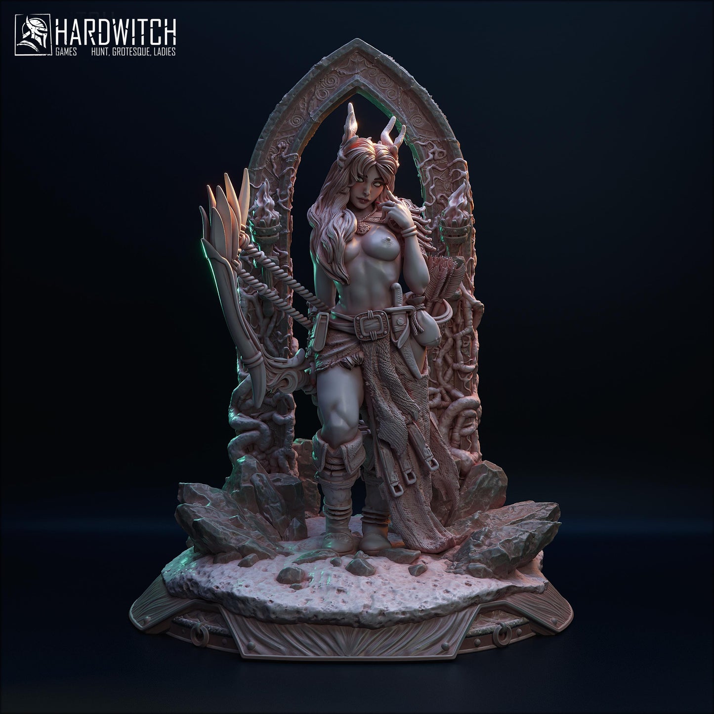 Yildiliel Solanthim Miniature (Standard & NSFW Variations) - HardWitch Games - 28mm / 32mm / 36mm / 75mm / 100mm