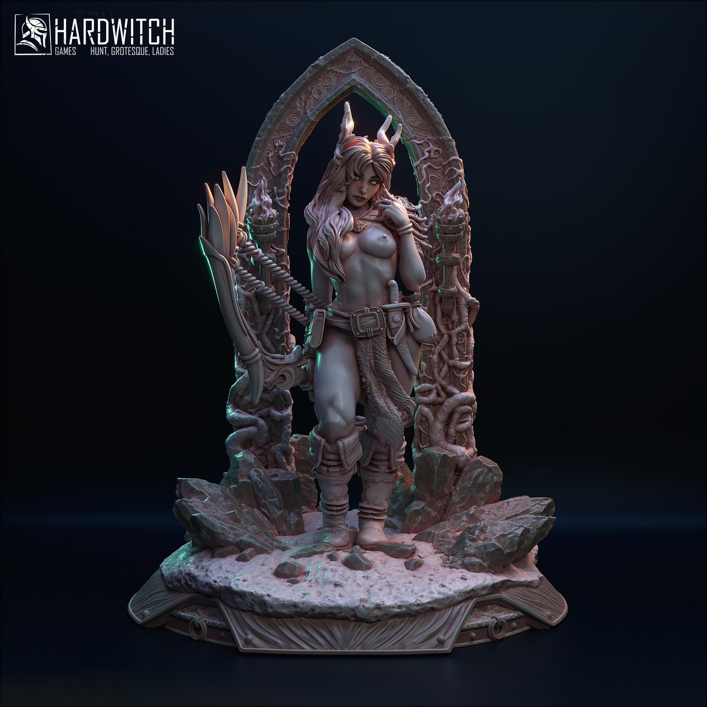Yildiliel Solanthim Miniature (Standard & NSFW Variations) - HardWitch Games - 28mm / 32mm / 36mm / 75mm / 100mm