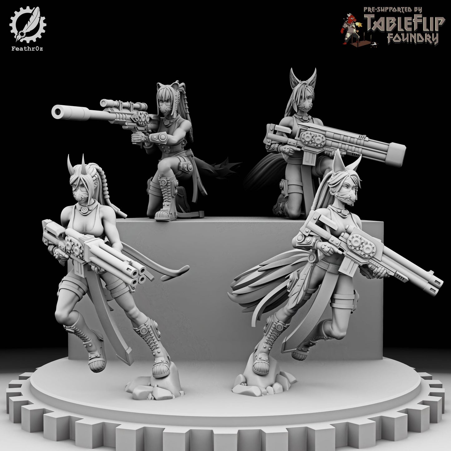 Aurora Vanguard HV Rifle Squad 001 Miniature (4 Variations) - Feathr0z - 32mm