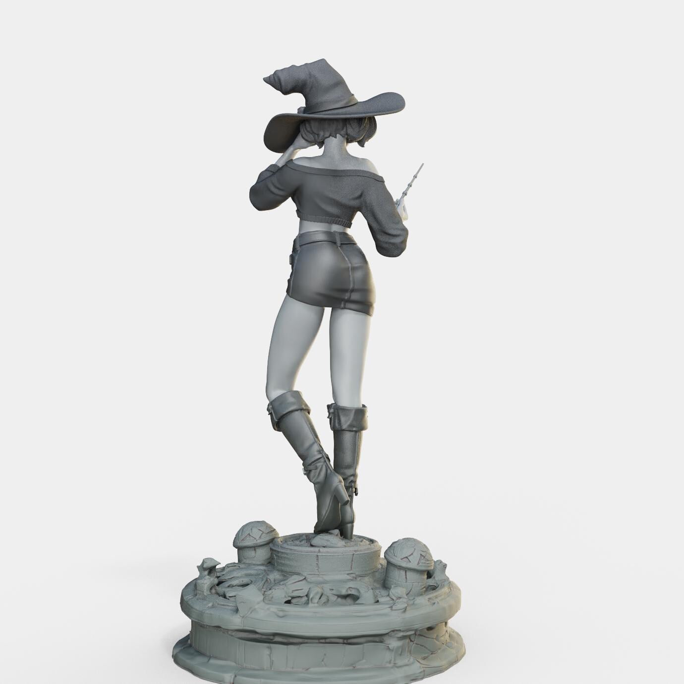 Bloodbound Witch Marica Miniature (Standard, Hatless, & NSFW Variations) - Female Miniatures - 28mm / 32mm / 36mm / 75mm