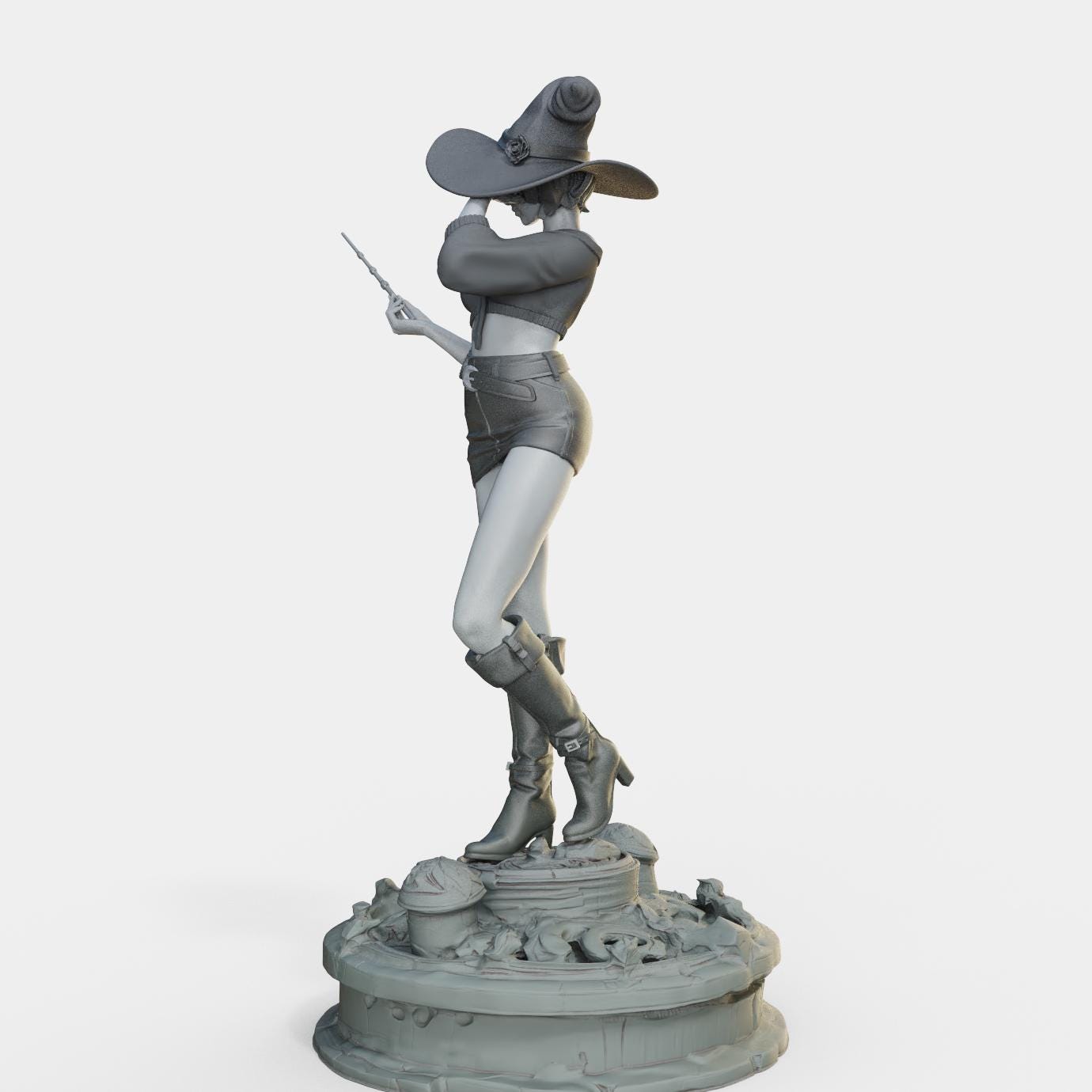 Bloodbound Witch Marica Miniature (Standard, Hatless, & NSFW Variations) - Female Miniatures - 28mm / 32mm / 36mm / 75mm