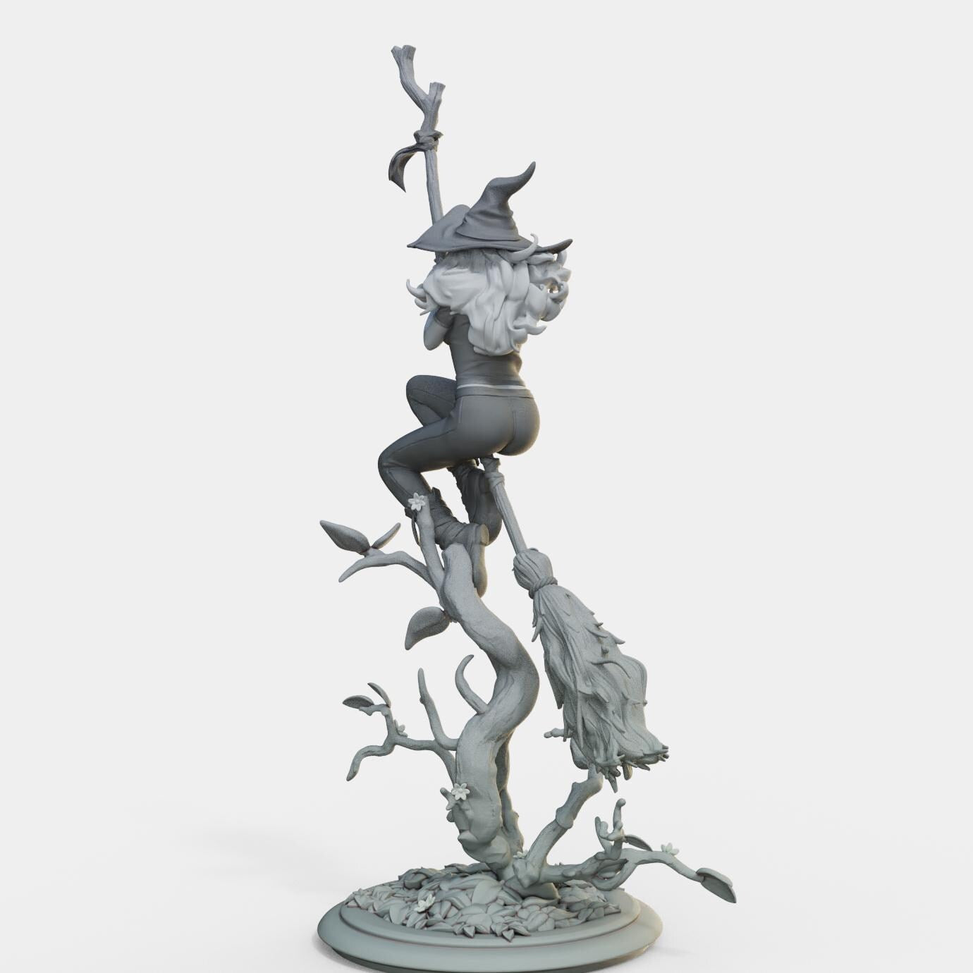 Bloodbound Witch Sarina Miniature (Standard, Hatless, & NSFW Variations) - Female Miniatures - 28mm / 32mm / 36mm / 75mm
