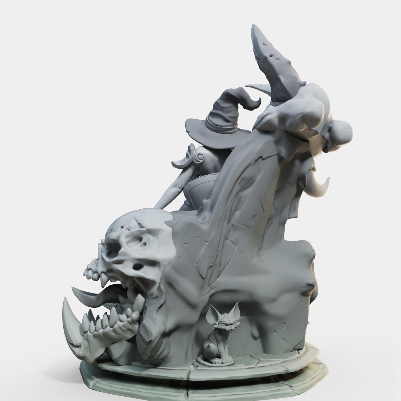 Bloodbound Witch Valeria Miniature (Standard, Hatless, & NSFW Variations) - Female Miniatures - 28mm / 32mm / 36mm / 75mm