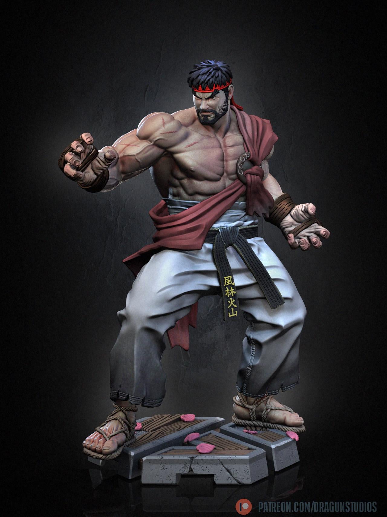 Downright Fierce Fighter Miniature - DraGun Studios - 28mm / 32mm / 36mm / 75mm / 100mm