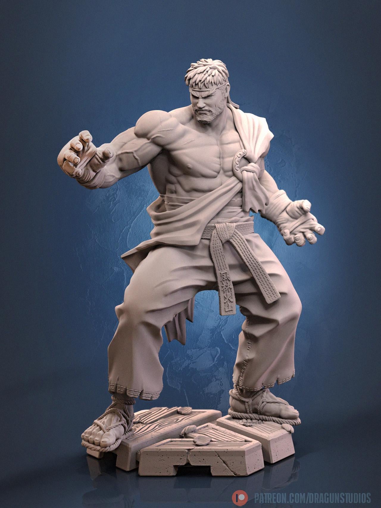 Downright Fierce Fighter Miniature - DraGun Studios - 28mm / 32mm / 36mm / 75mm / 100mm