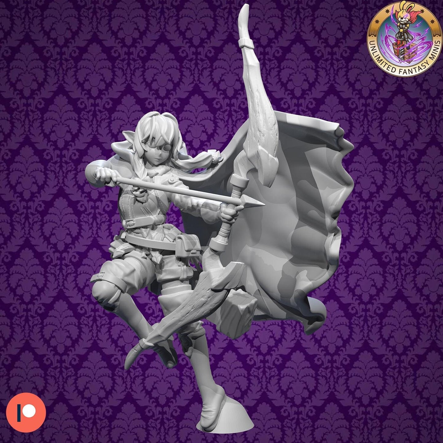 Elven Archer Miniature - Unlimited Fantasy Minis - 28mm / 32mm / 36mm