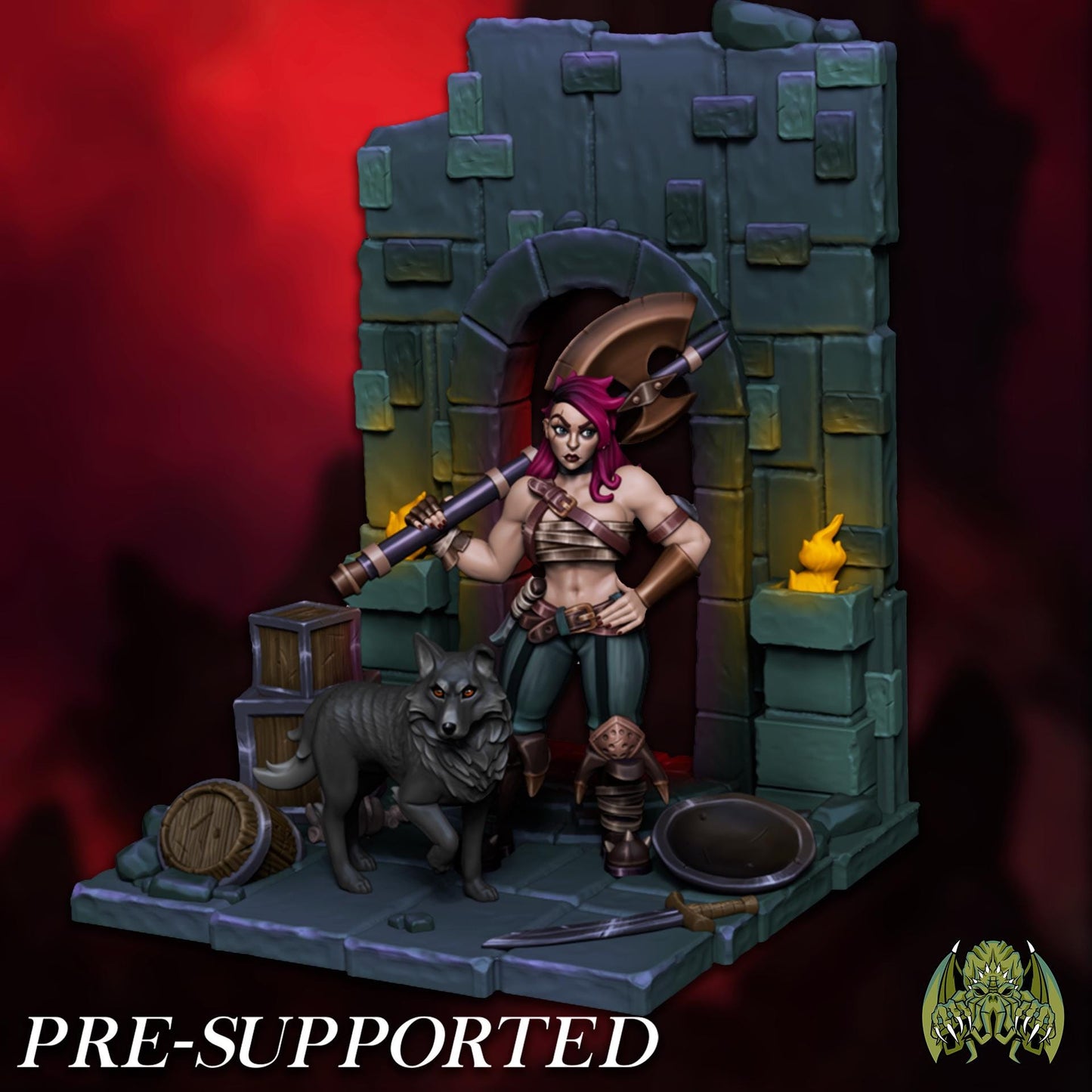 Moxi the Barbarian Miniature - Miniatures of Madness - 28mm / 32mm / 36mm / Bust / Diorama