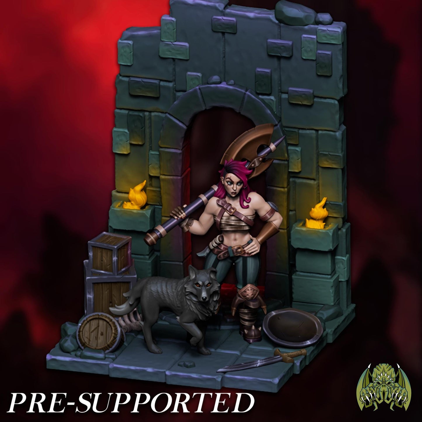 Moxi the Barbarian Miniature - Miniatures of Madness - 28mm / 32mm / 36mm / Bust / Diorama