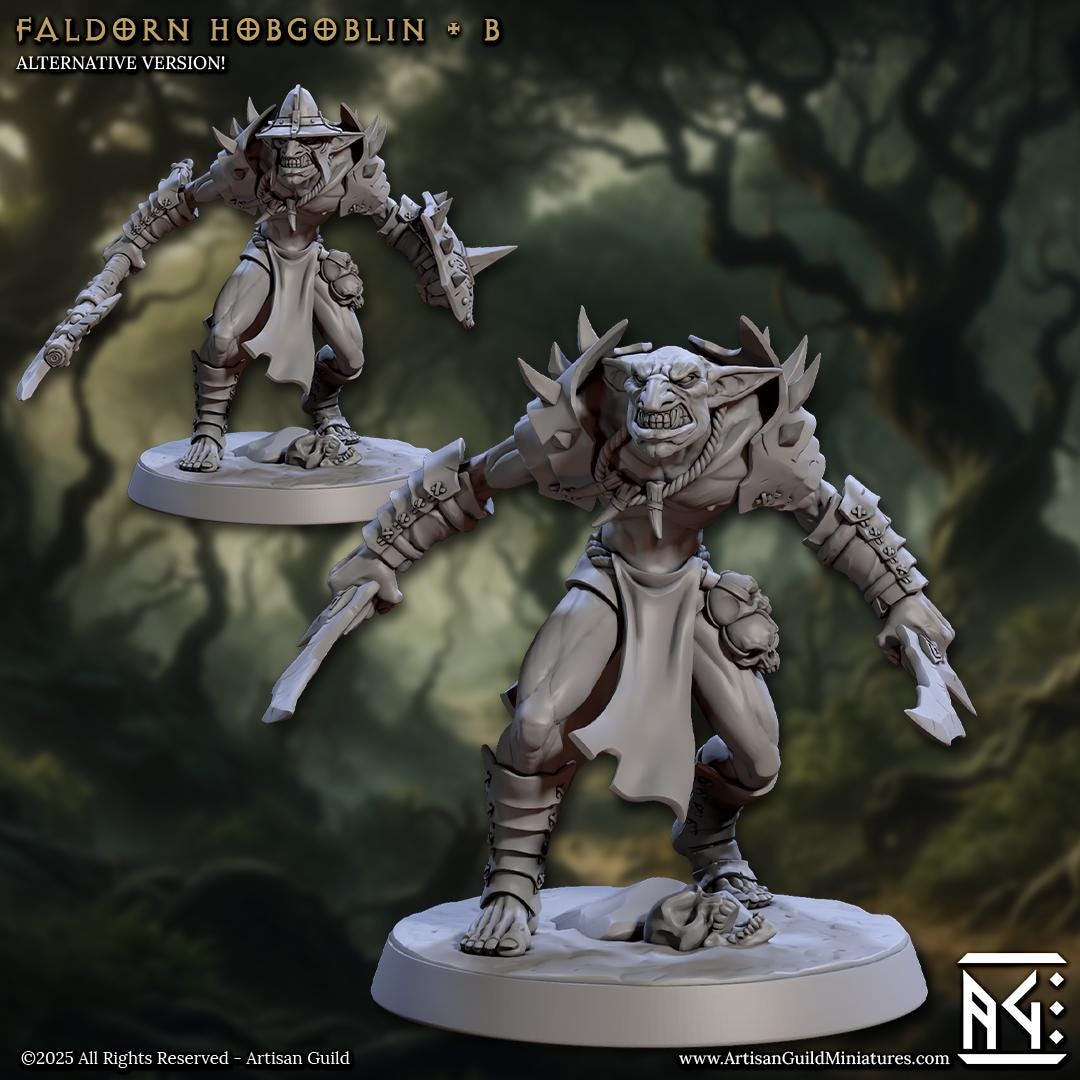 Faldorn Hobgoblin Miniature (6 Variations) - Artisan Guild - 28mm / 32mm / 36mm