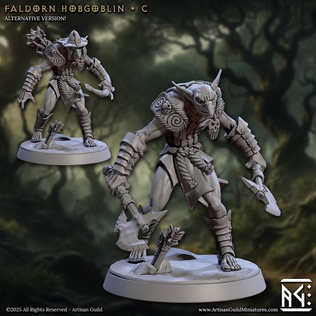 Faldorn Hobgoblin Miniature (6 Variations) - Artisan Guild - 28mm / 32mm / 36mm