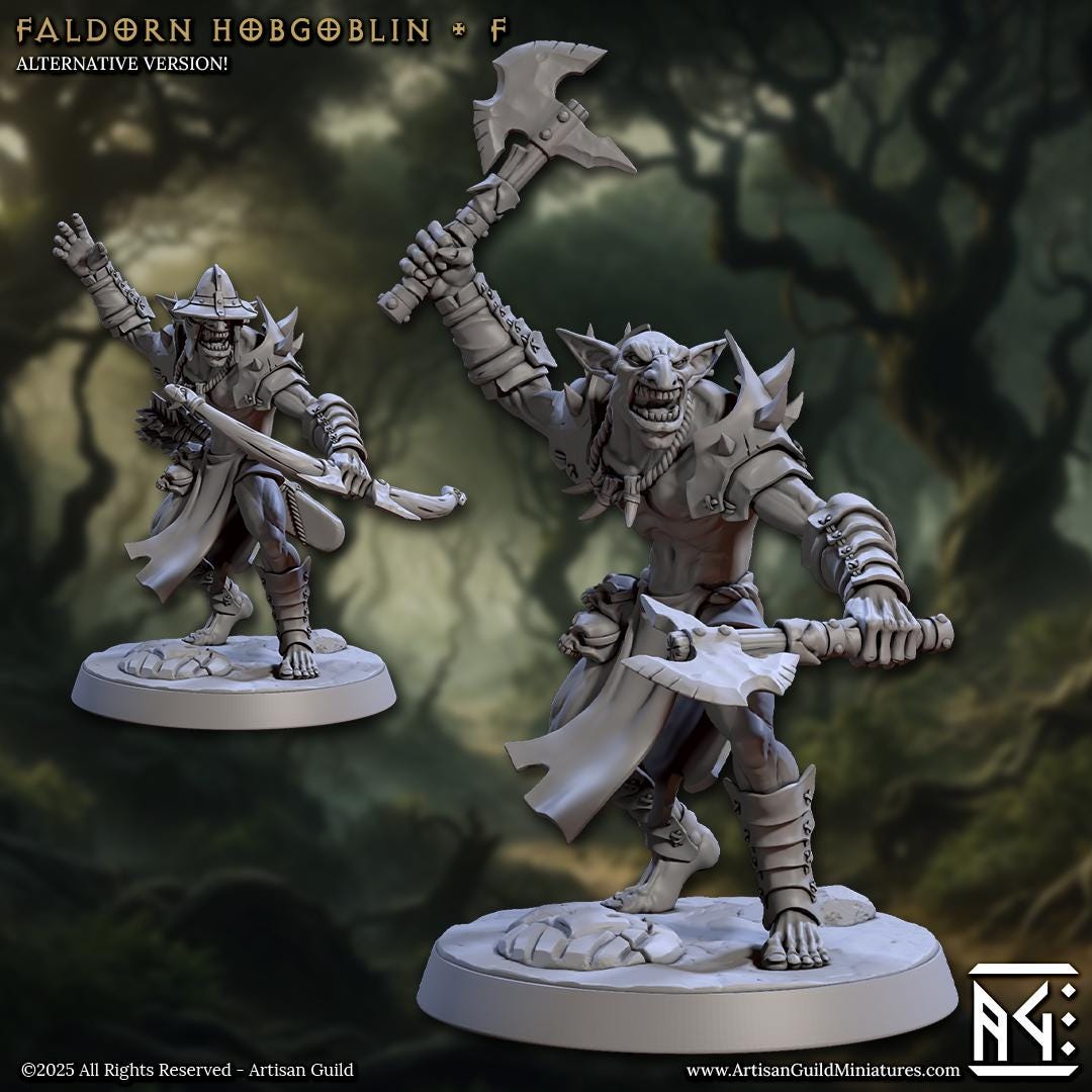 Faldorn Hobgoblin Miniature (6 Variations) - Artisan Guild - 28mm / 32mm / 36mm