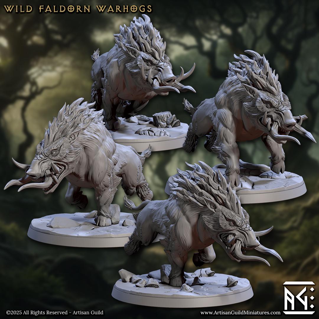 Faldorn Warhog Rider Miniature (4 Variations) - Artisan Guild - 28mm / 32mm / 36mm