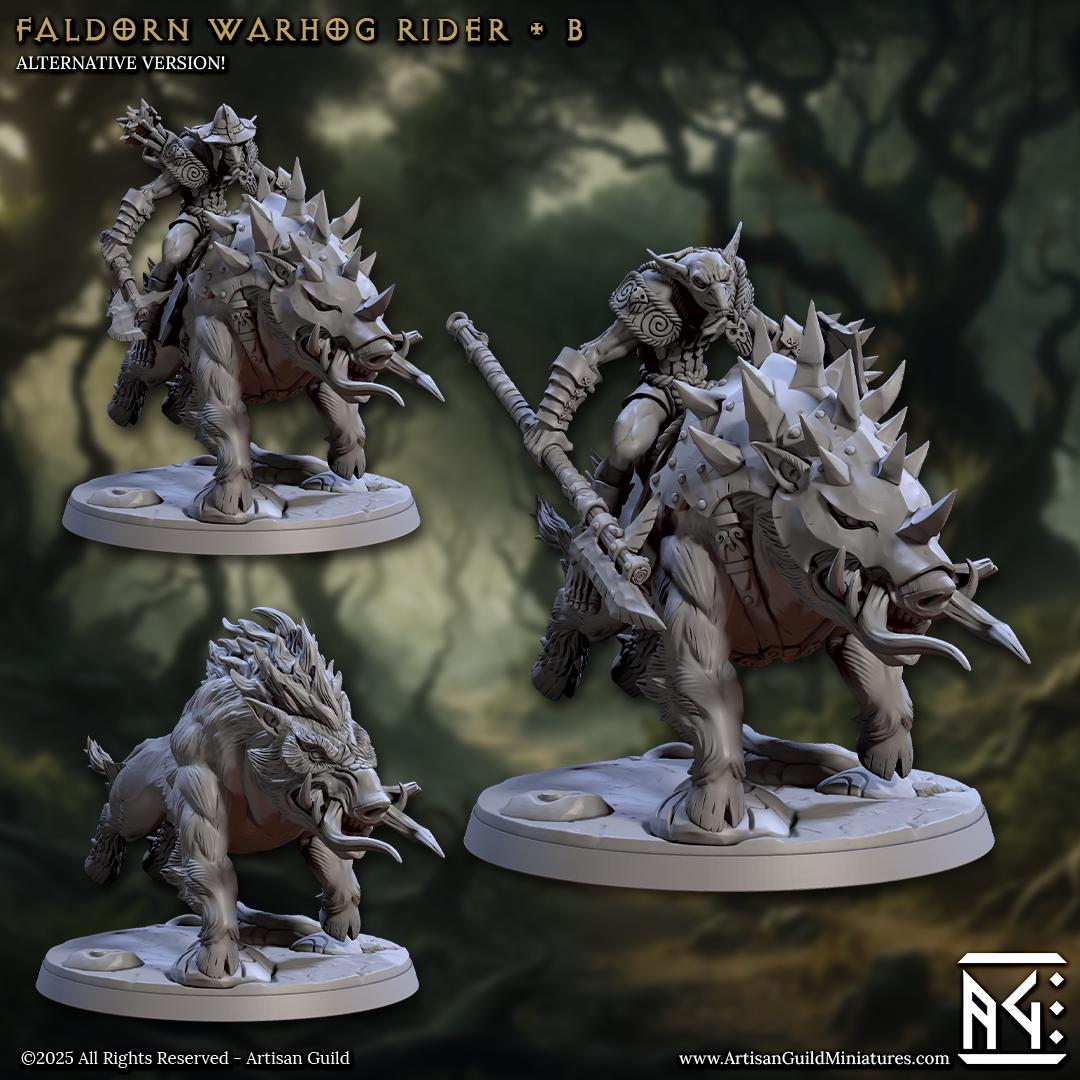 Faldorn Warhog Rider Miniature (4 Variations) - Artisan Guild - 28mm / 32mm / 36mm