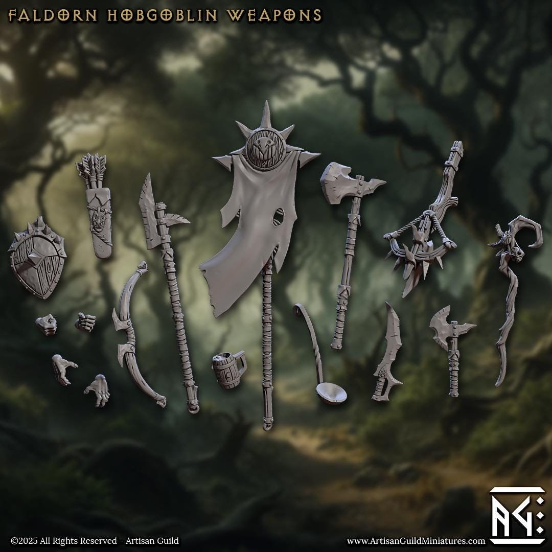 Faldorn Hobgoblin Weapons Set - Artisan Guild - 28mm / 32mm / 36mm
