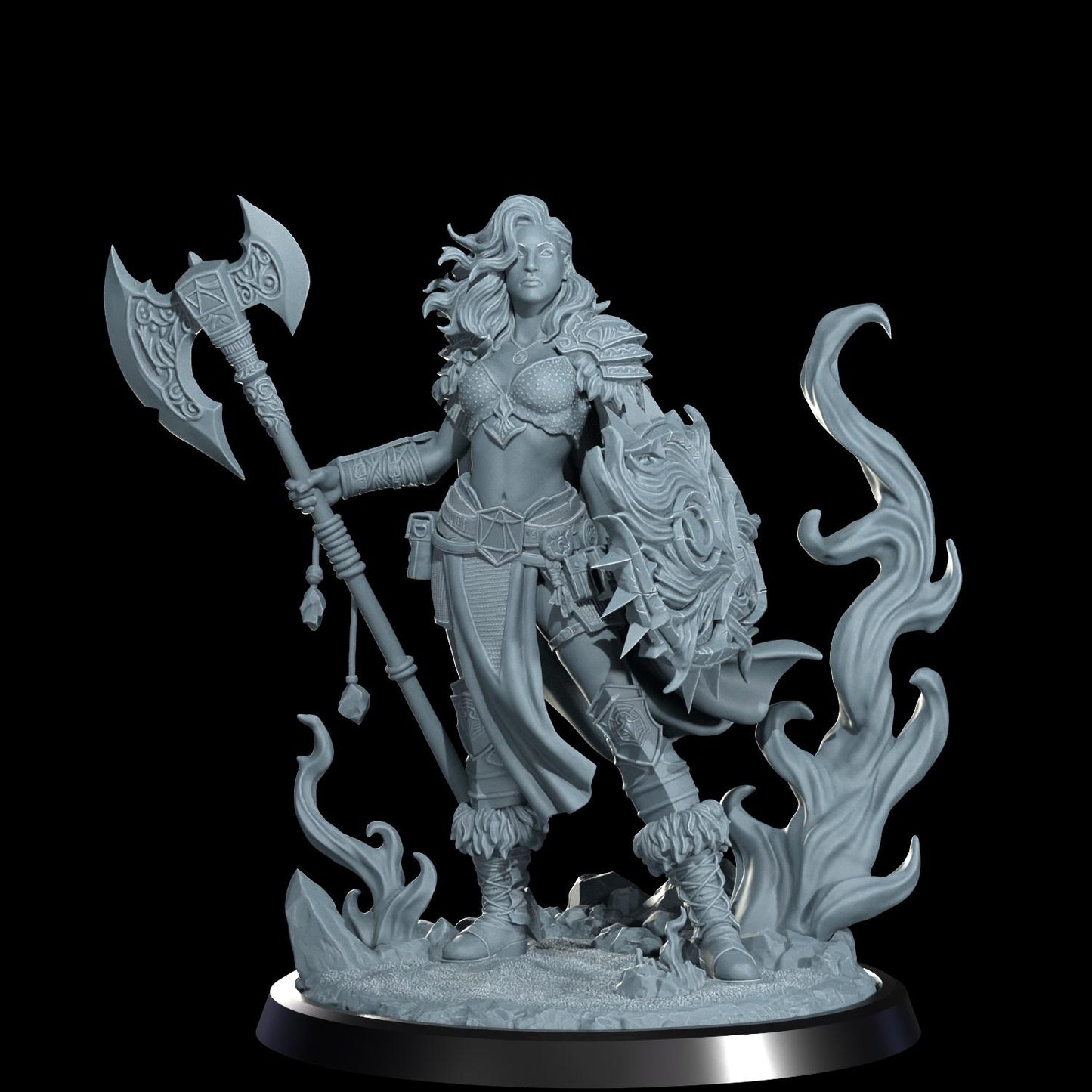 Fire Genasi Miniature (Alternate Weapon Variations) - Cosmondo - 28mm / 32mm / 36mm / 75mm / 120mm