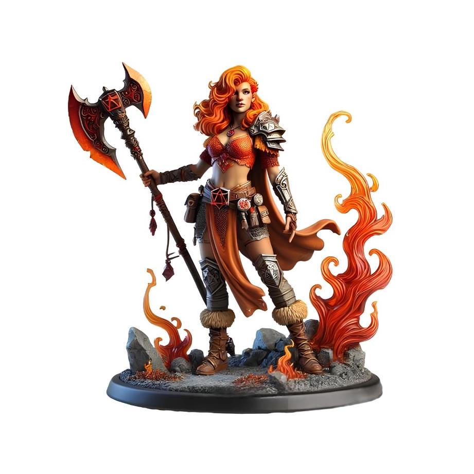 Fire Genasi Miniature (Alternate Weapon Variations) - Cosmondo - 28mm / 32mm / 36mm / 75mm / 120mm