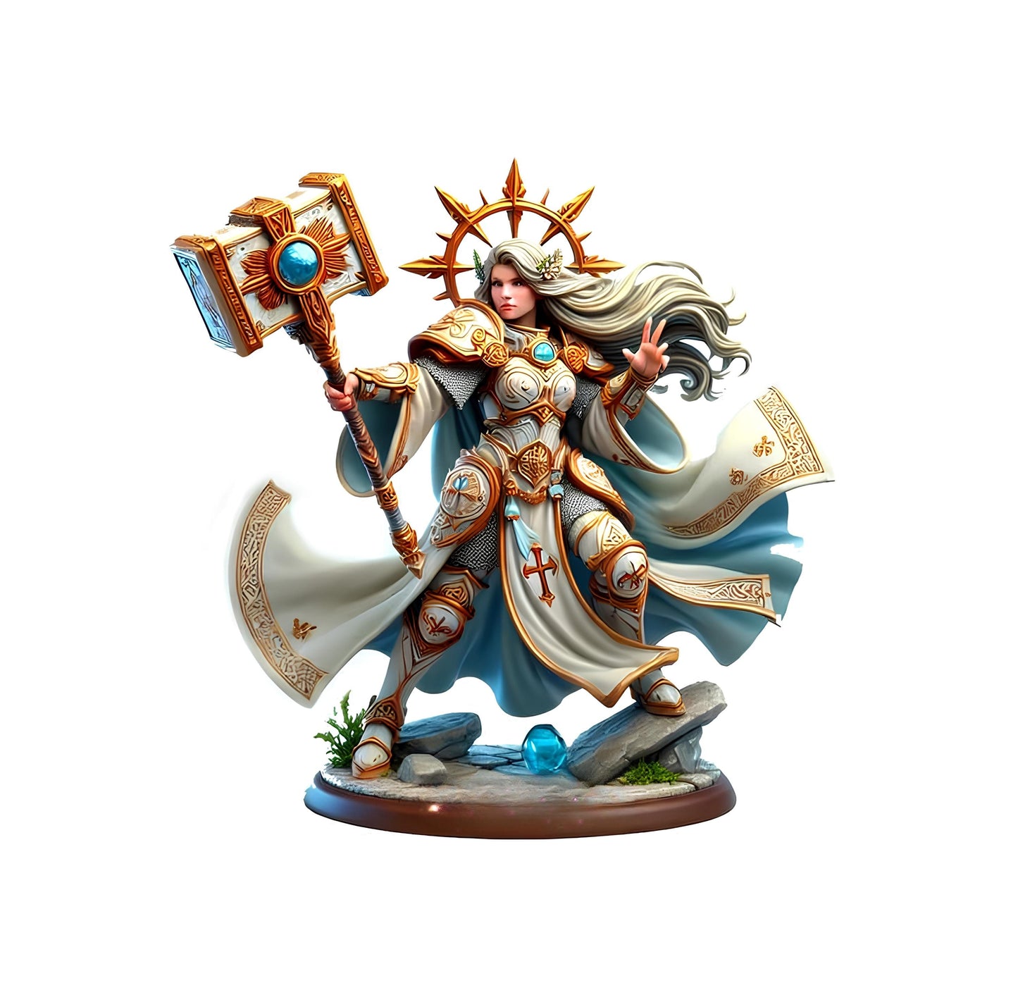 Aasimar Cleric Miniature (Alternate Weapon Variations) - Cosmondo - 28mm / 32mm / 36mm / 75mm / 120mm
