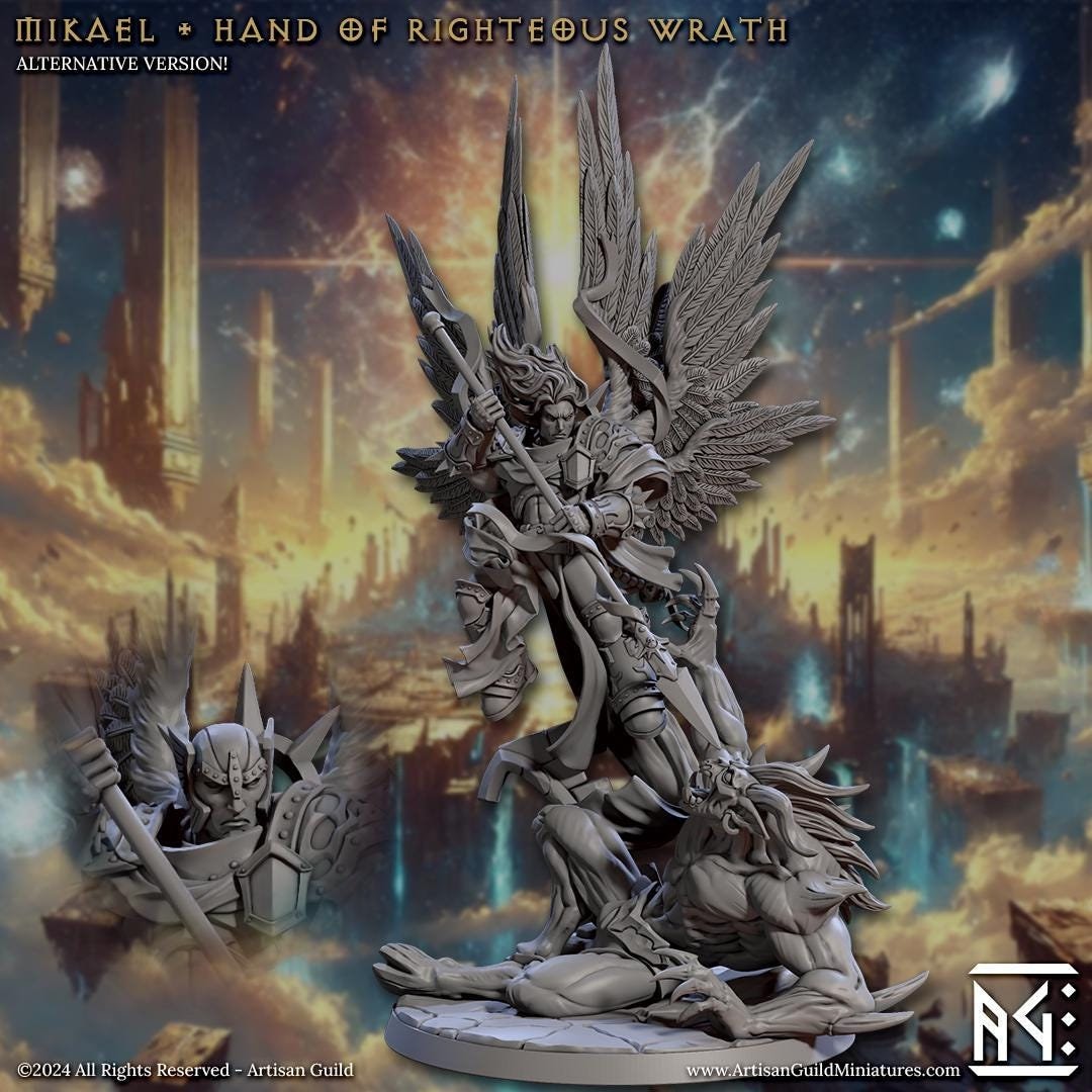 Mikael, Hand of Righteous Wrath Miniature - Artisan Guild - 28mm / 32mm / 36mm