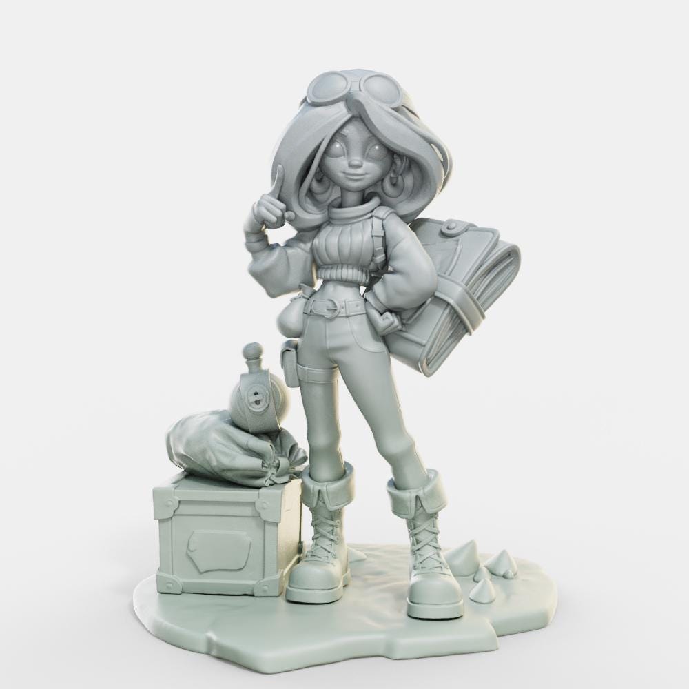 Marvelous Explorer Miniature - Female Miniatures - 28mm / 32mm / 36mm / 75mm