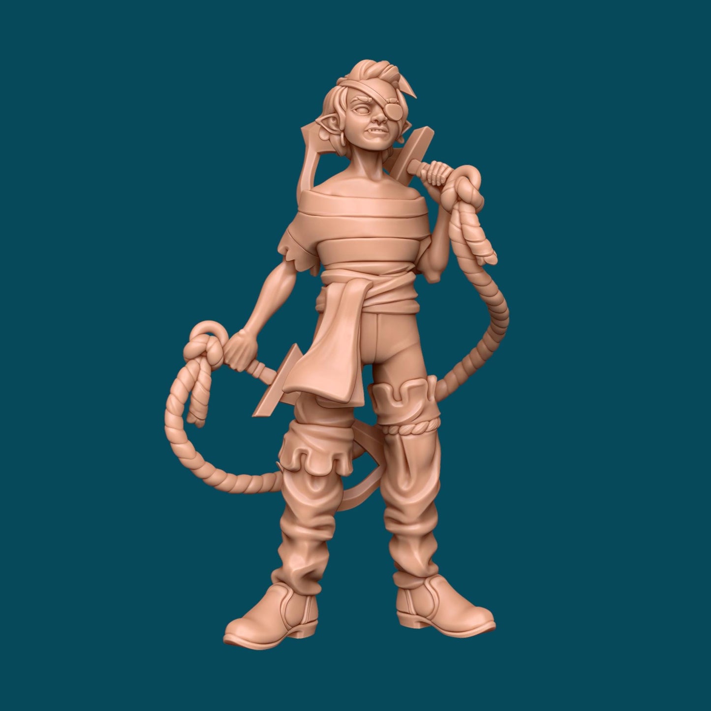 Taffrail, Feisty Pirate Miniature - Awkward Penguin’s Minis - 28mm / 32mm / 36mm