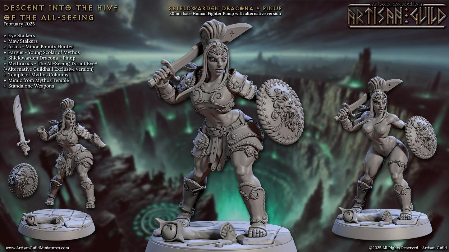 Shieldwarden Dracona Miniature (Standard & NSFW Variations) - Artisan Guild - 28mm / 32mm / 36mm
