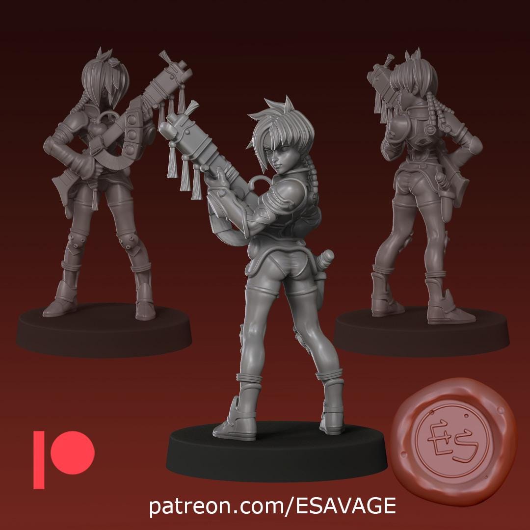 Bounty Hunter 9799-5 Miniature - Ethan Savage Studios - 28mm / 32mm / 36mm / 75mm