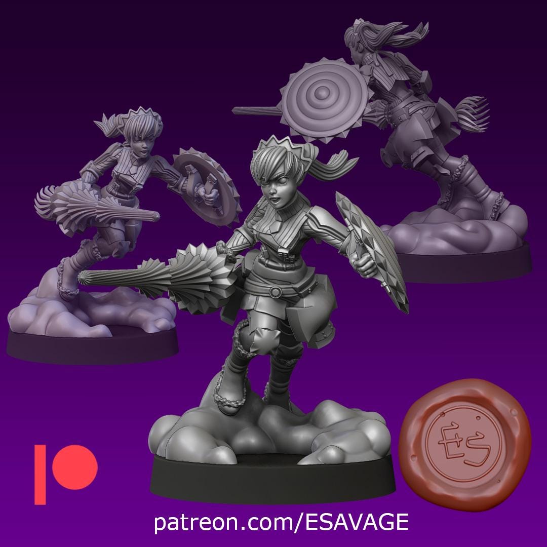 Gallian Scout Miniature (Standard & Valkyrie Versions) - Ethan Savage Studios - 28mm / 32mm / 36mm