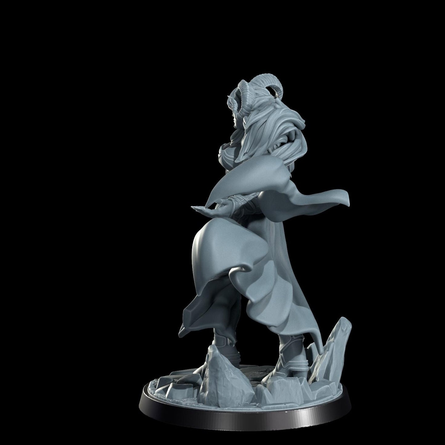 Tiefling Warrior Miniature (Alternate Weapon Variations) - Cosmondo - 28mm / 32mm / 36mm / 75mm / 120mm