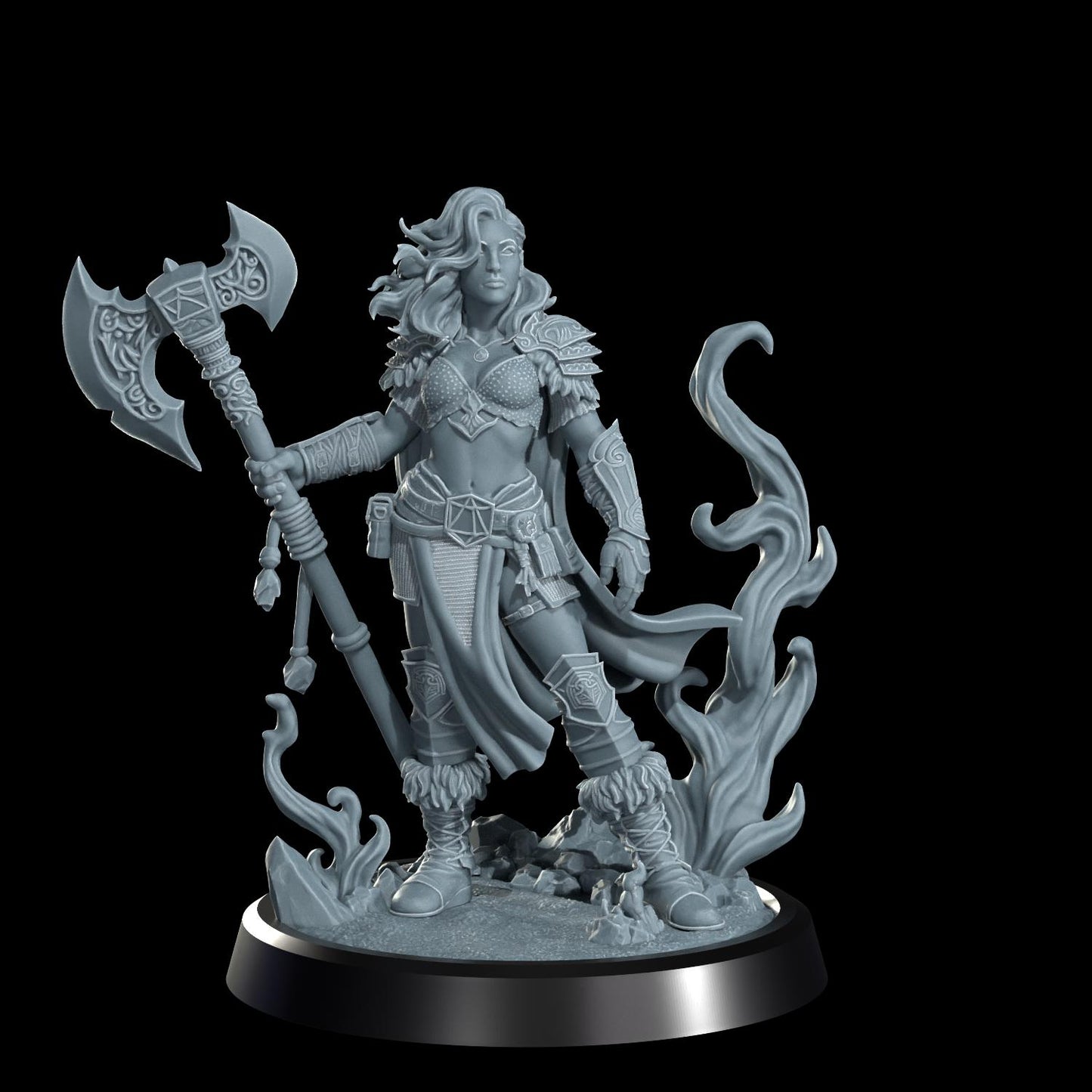 Fire Genasi Miniature (Alternate Weapon Variations) - Cosmondo - 28mm / 32mm / 36mm / 75mm / 120mm