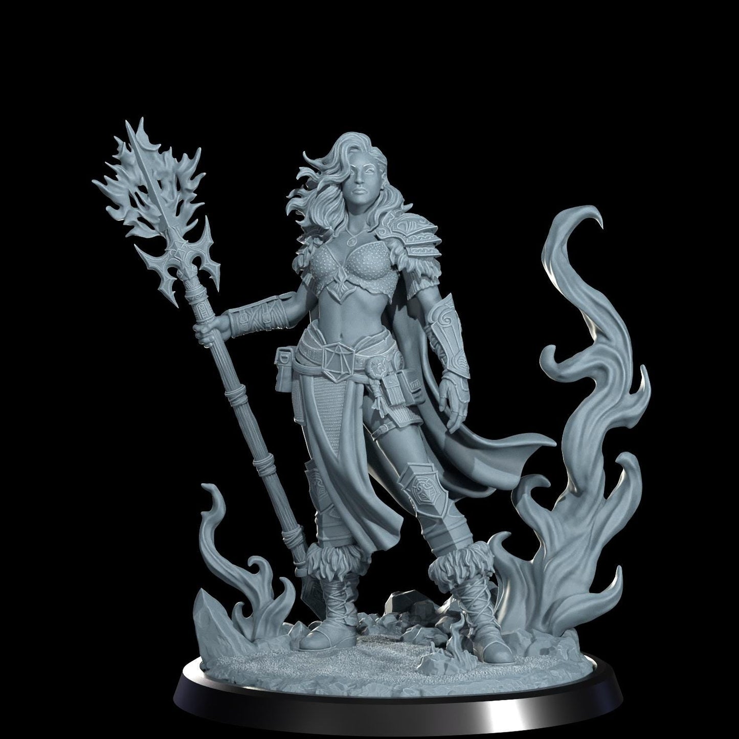 Fire Genasi Miniature (Alternate Weapon Variations) - Cosmondo - 28mm / 32mm / 36mm / 75mm / 120mm