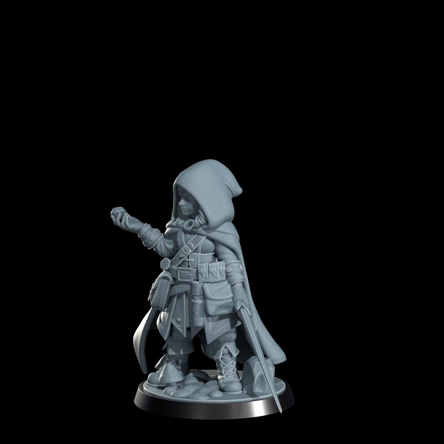 Halfling Rogue Miniature (Alternate Weapon Variations) - Cosmondo - 28mm / 32mm / 36mm / 75mm / 120mm