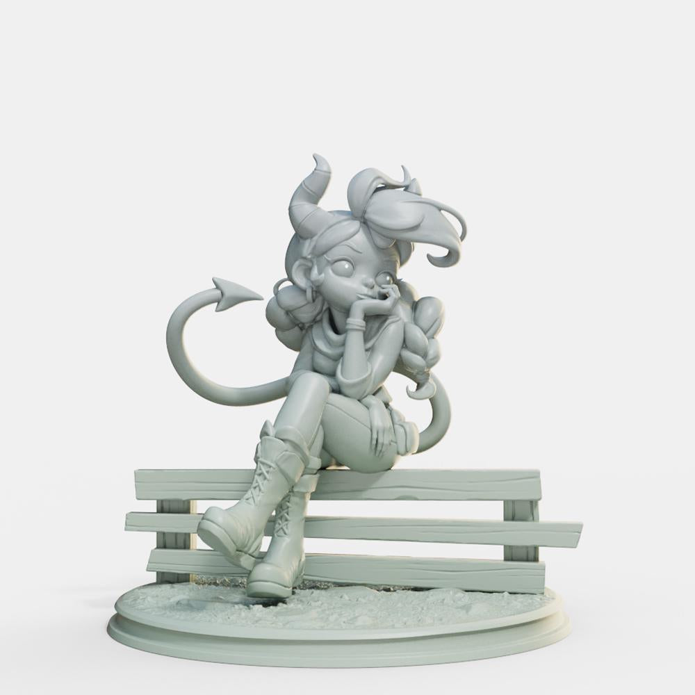 Marvelous Farm Girl Miniature (Standard & Tiefling Variations) - Female Miniatures - 28mm / 32mm / 36mm / 75mm