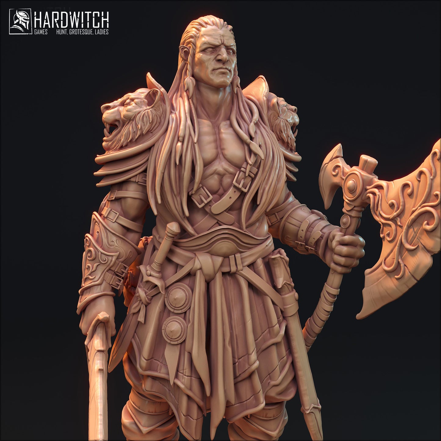 Lucius Staffard Miniature - HardWitch Games - 28mm / 32mm / 36mm