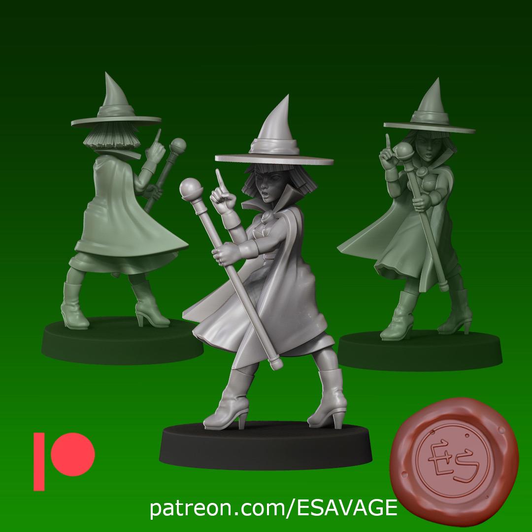 Female Wizard Miniature - Ethan Savage Studios - 28mm / 32mm / 36mm