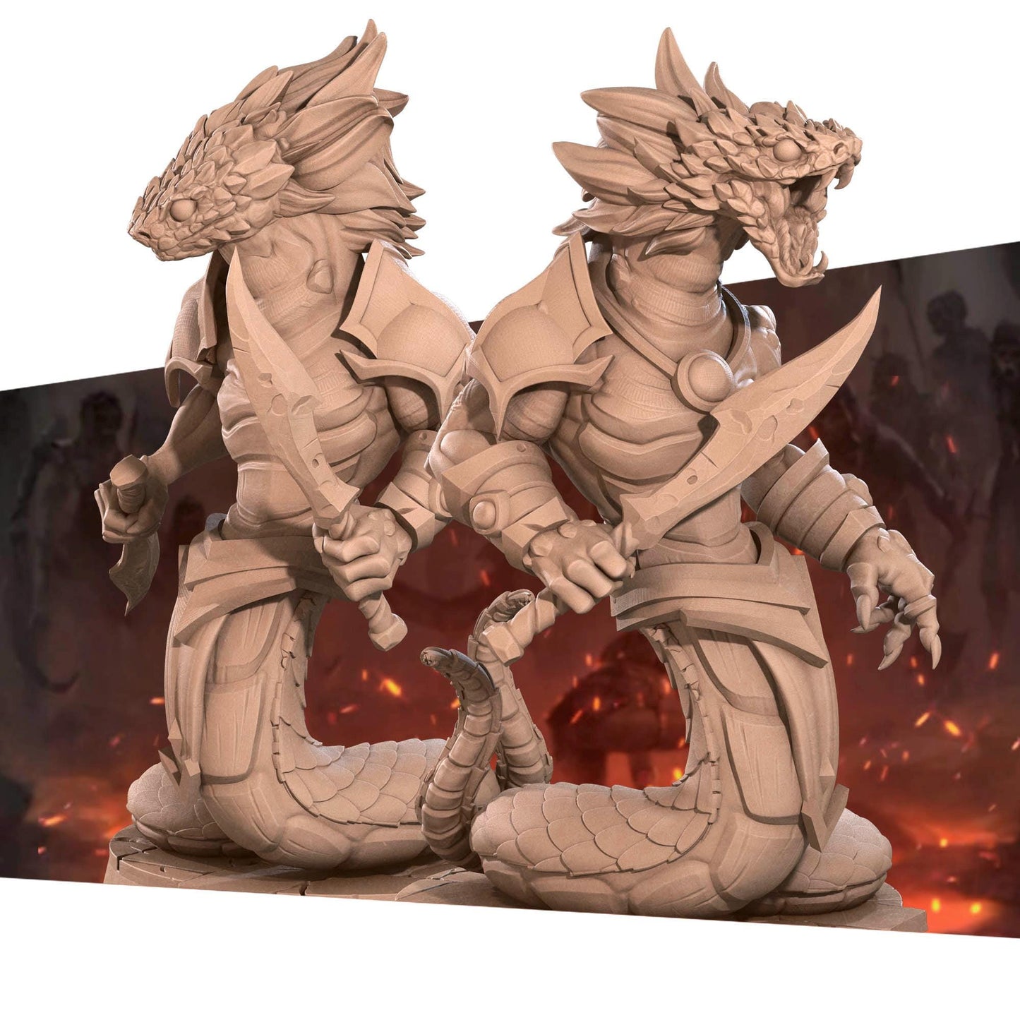 Yuan-ti Miniature (2 Variations) - Bite the Bullet - 28mm / 32mm / 36mm