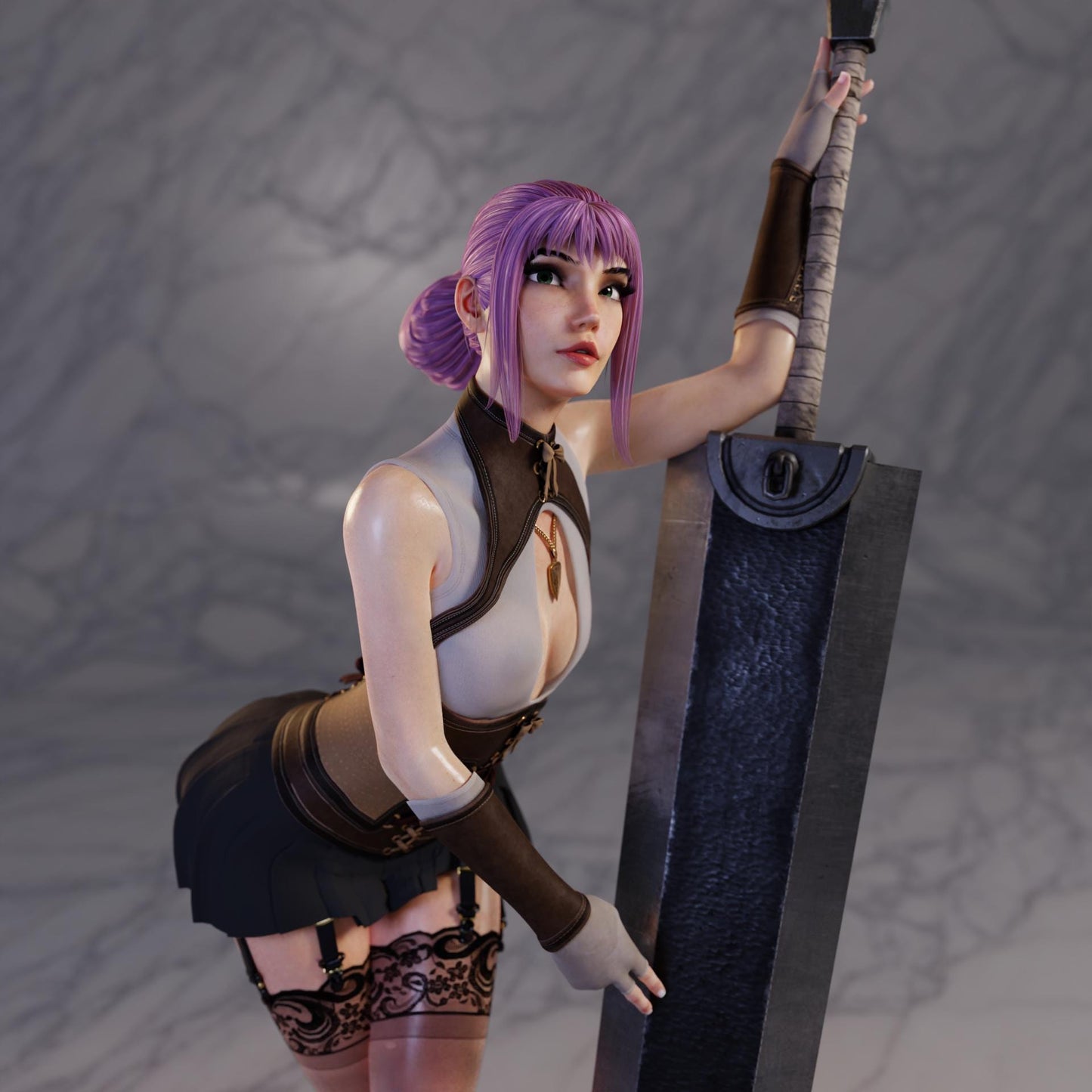 Maiden's Squire Miniature - 28mm / 32mm / 36mm / 75mm - Standard & NSFW Variations - QB Works