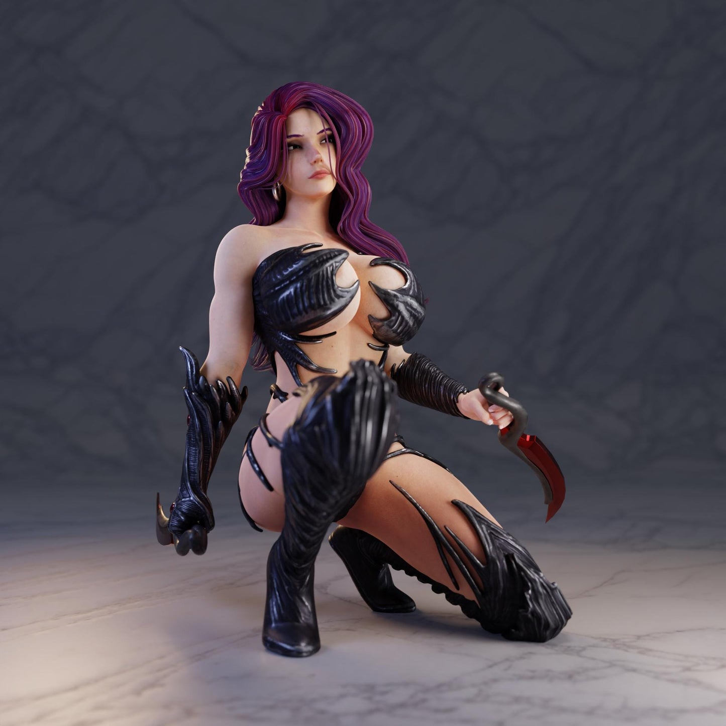 Shadow Assassin Miniature - 28mm / 32mm / 36mm / 75mm - Standard & NSFW Variations - QB Works