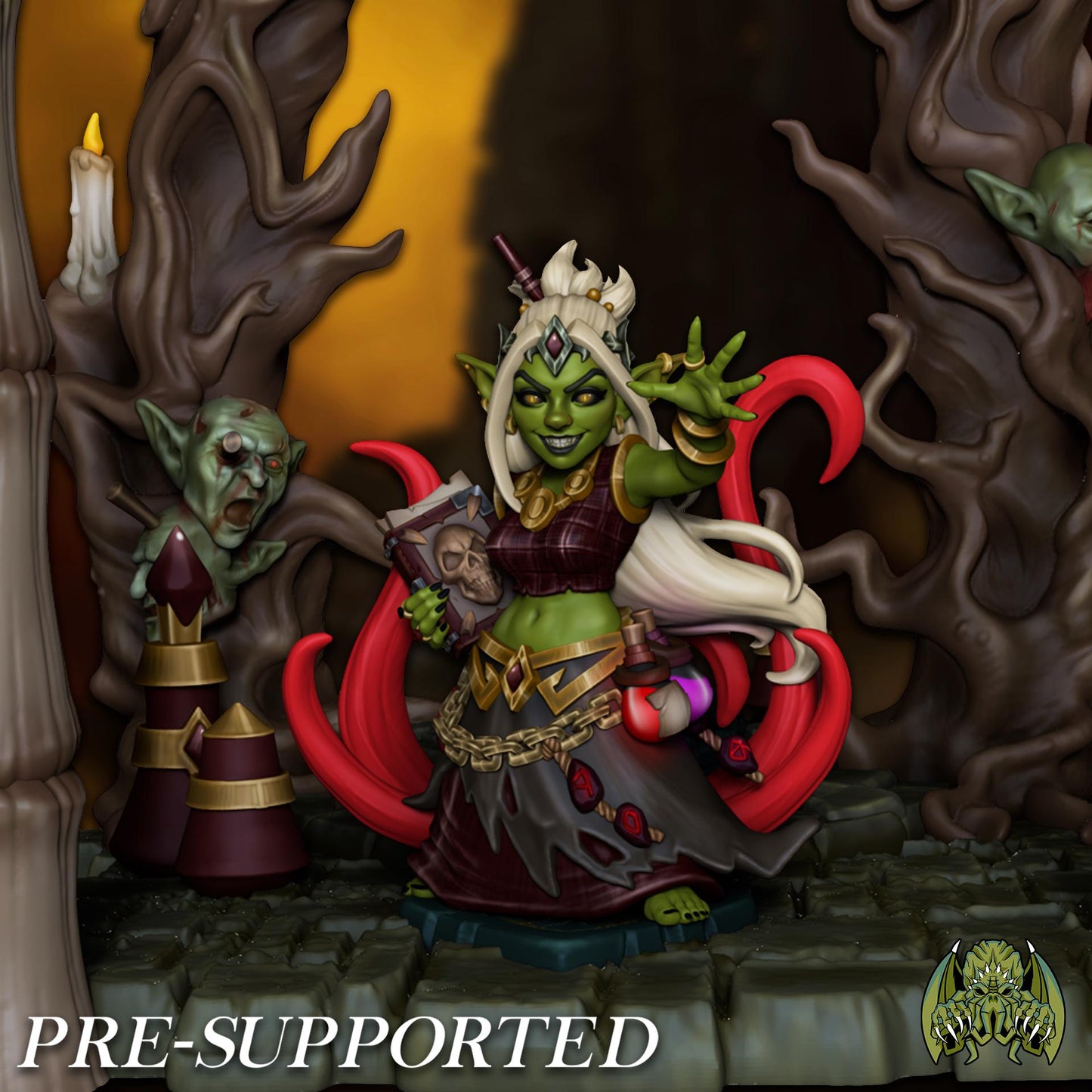 Raksha, Goblin Shaman Miniature - 28mm / 32mm / 36mm / Bust - Miniatures of Madness