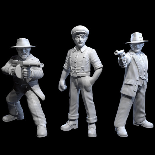 High Speed Horror Gangster Miniature - 28mm / 32mm / 36mm - Cosmondo - Resin Printed 3D Printed for TTRPGs
