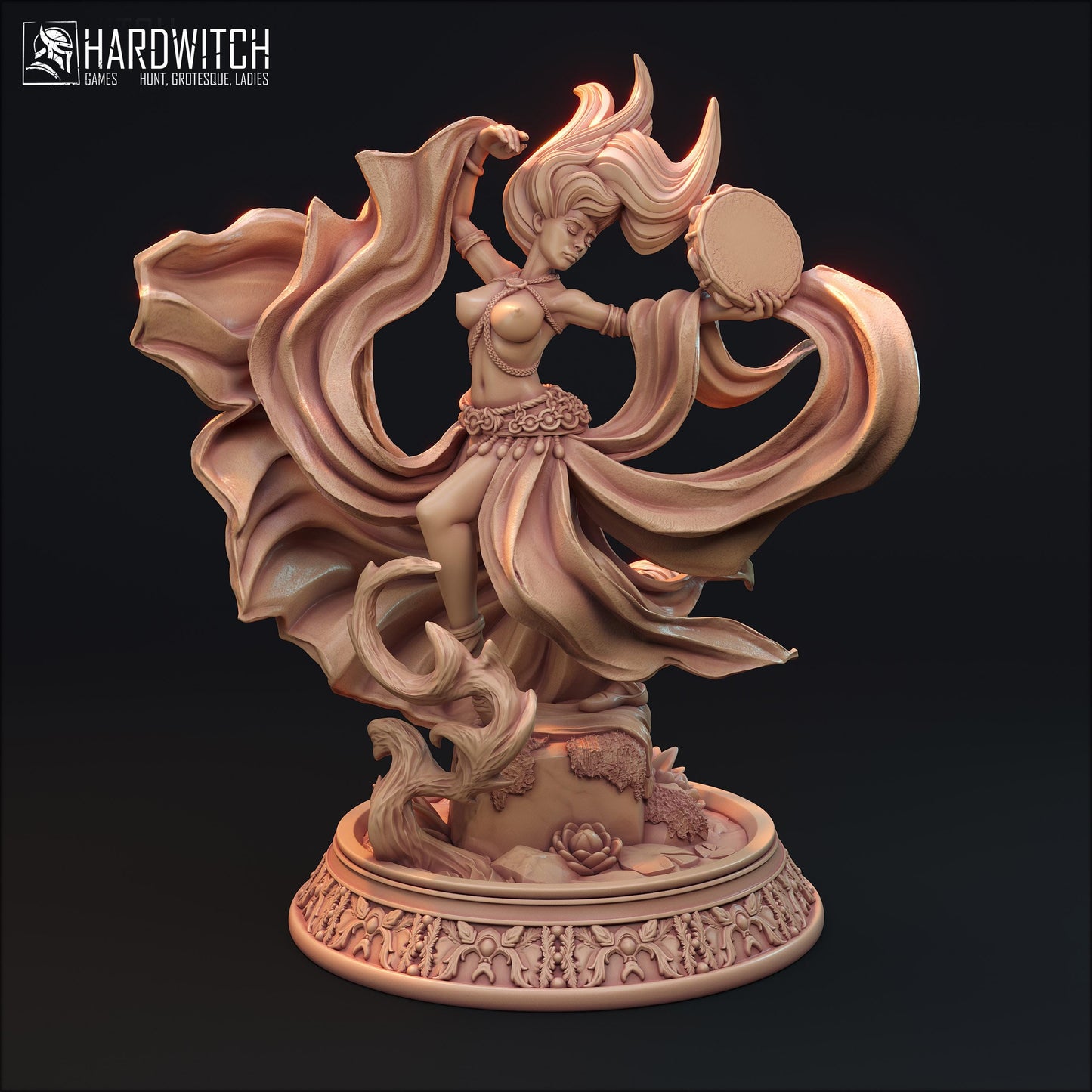 Pamela Miniature (Standard and NSFW) - 28mm / 32mm / 36mm / 75mm - HardWitch Games - Resin Printed Figure for D&D, TTRPGs, and Board Games